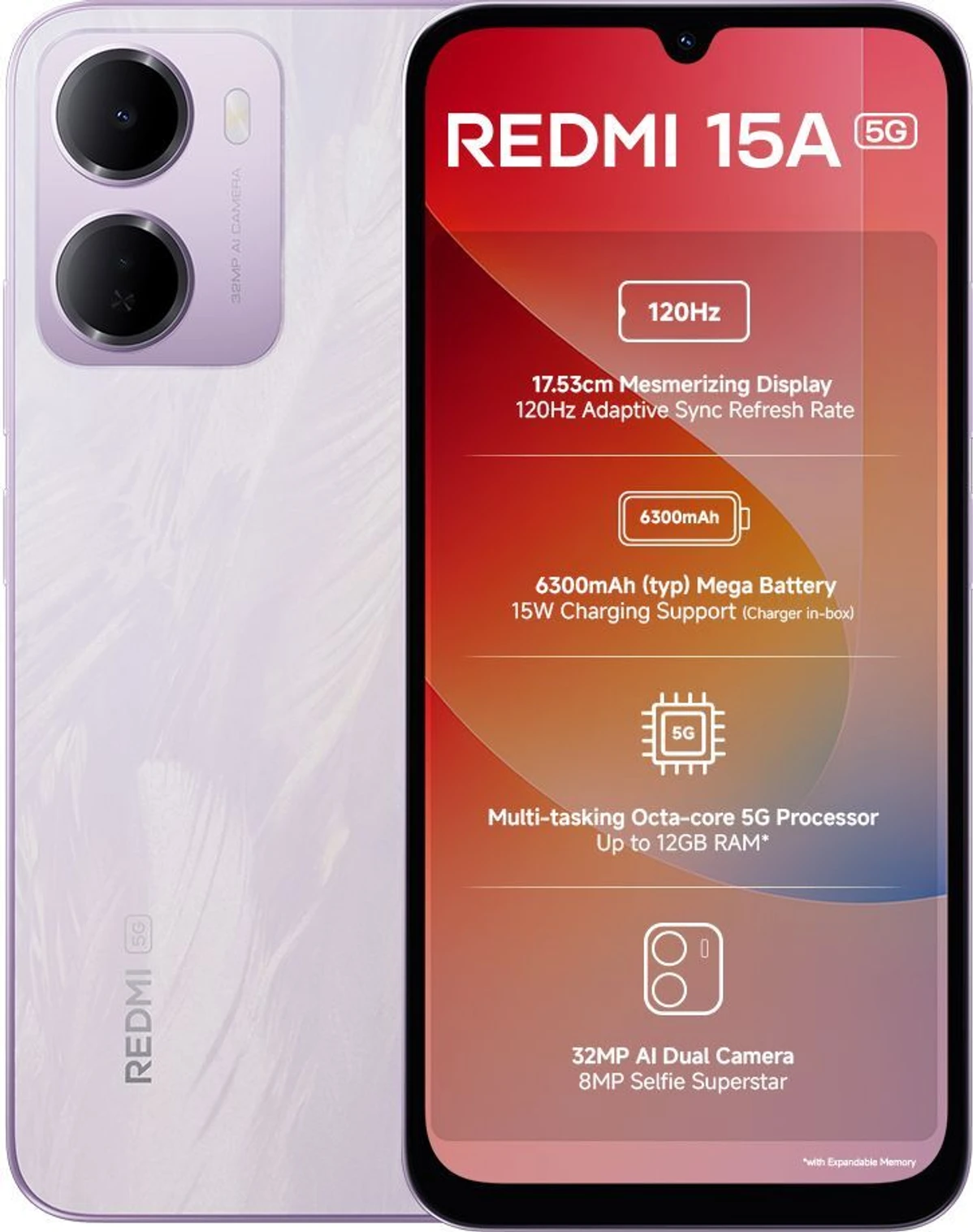 Redmi 15A 5G Amaze Purple(6/128GB)-XIAOMI-MI FOCUS