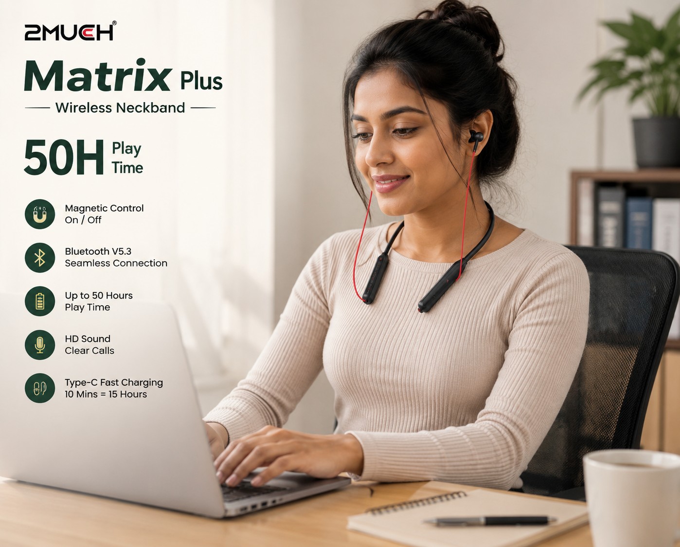 2MUCH NECKBAND 121B MATRIX PLUS