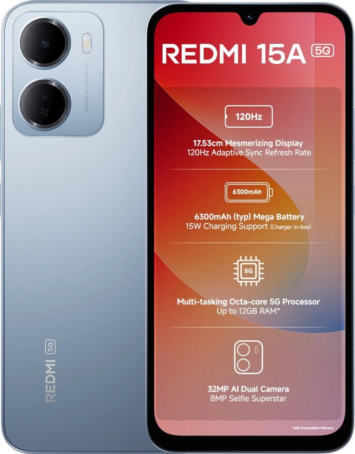 Redmi 15A 5G Amaze Blue(6/128GB)-XIAOMI-MI FOCUS