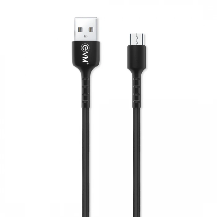 EVM USB   Micro Usb Charger & sync cable PVC 3 amp 1m Black C-014