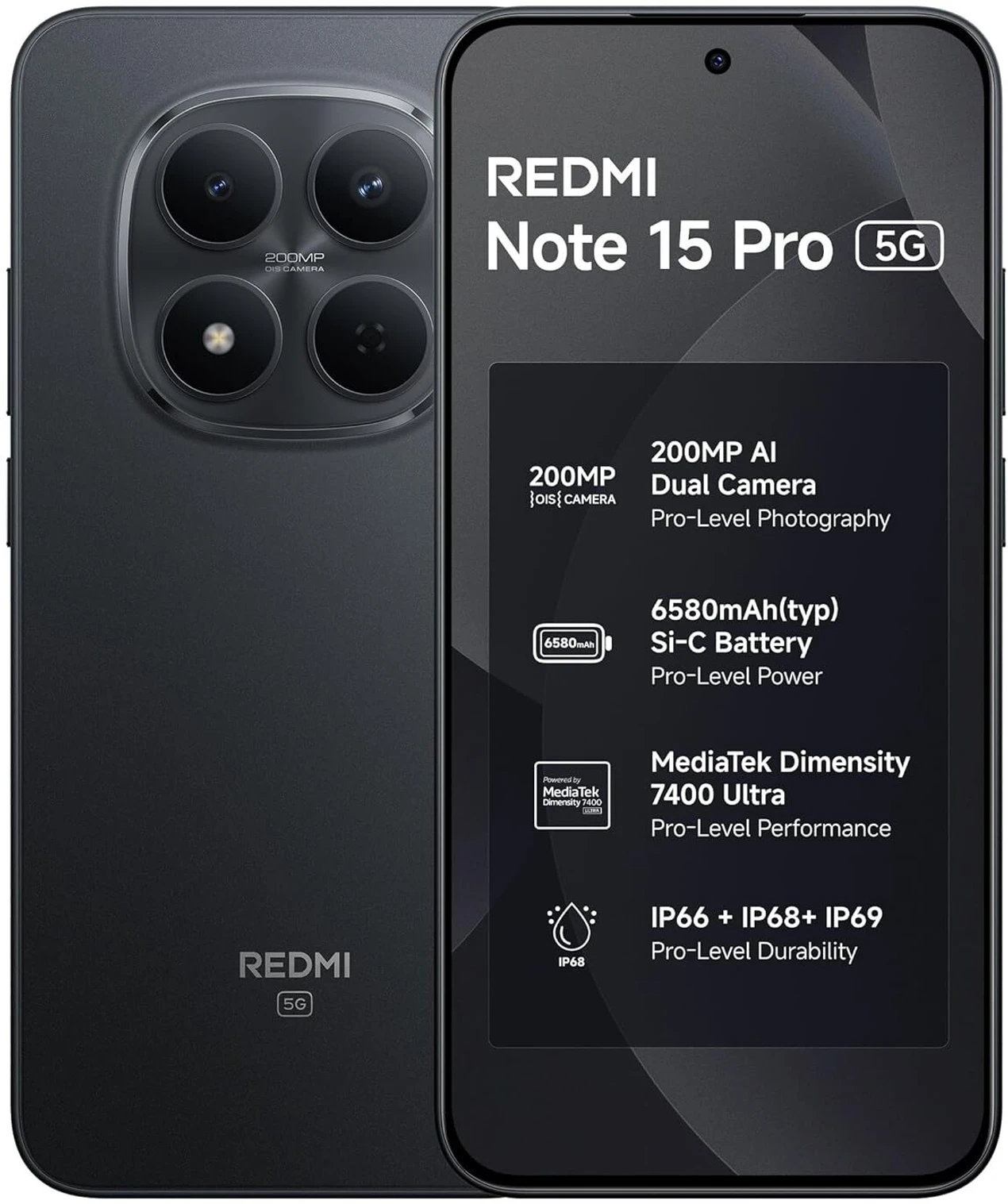 REDMI NOTE 15 PRO 5G CARBON BLACK(8/128GB)XIAOMI-MI FOCUS