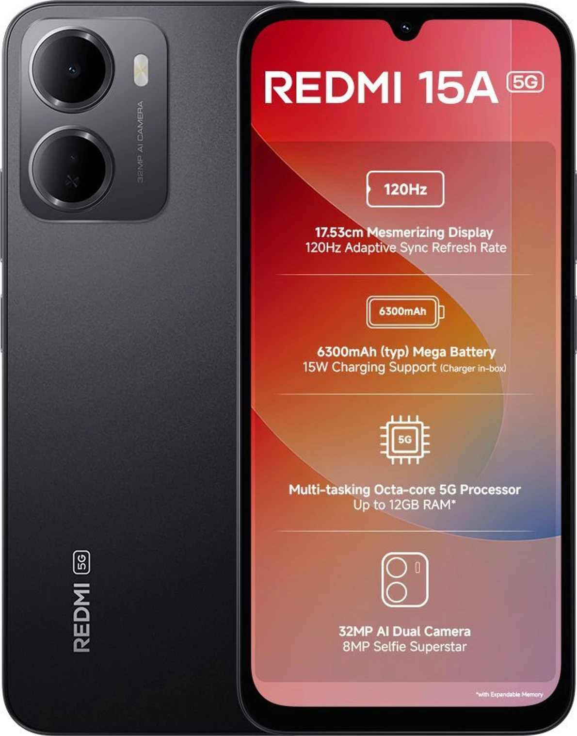 Redmi 15A 5G Ace Black(4/128GB)-XIAOMI-MI FOCUS